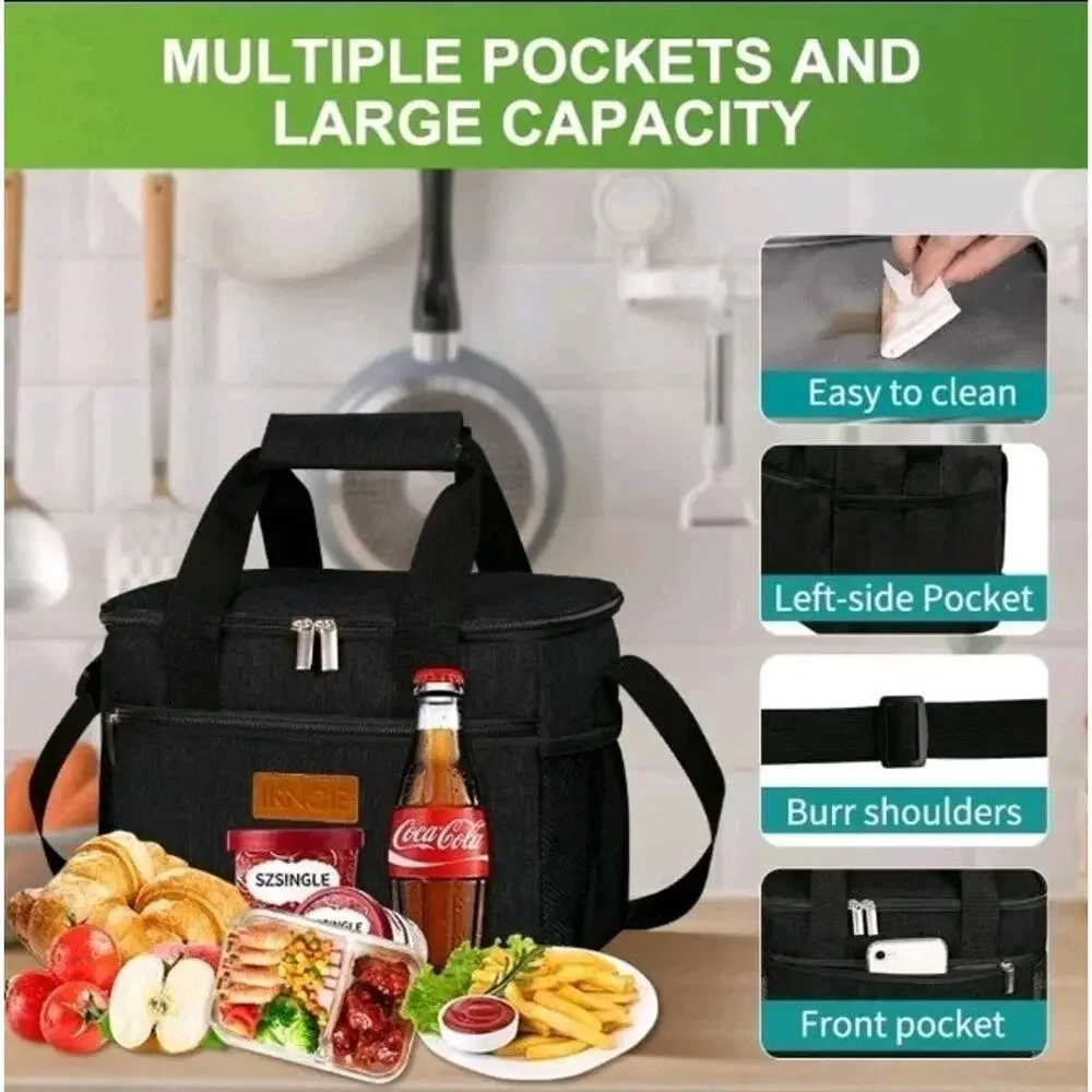 iknoe Large Cooler Bag Collapsible 8.5L Insulated Bags Leakproof Lunch Cooler